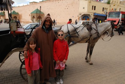 The girls with Ahmed, our slightly mad driver!