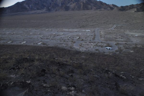 Wild camp at a derelict RV site on the way to Death Valley